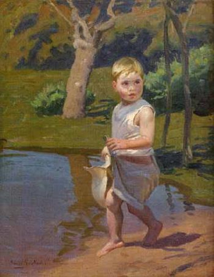 Boy with jug by Benito Rebolledo Correa