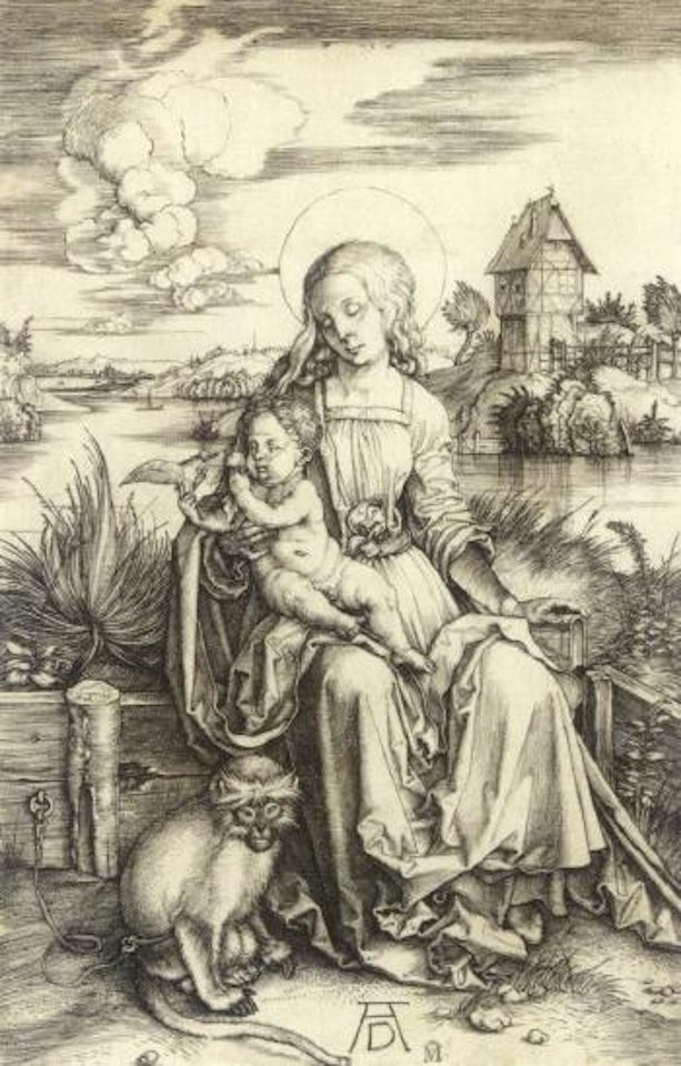 Virgin and child with a monkey by Albrecht Dürer