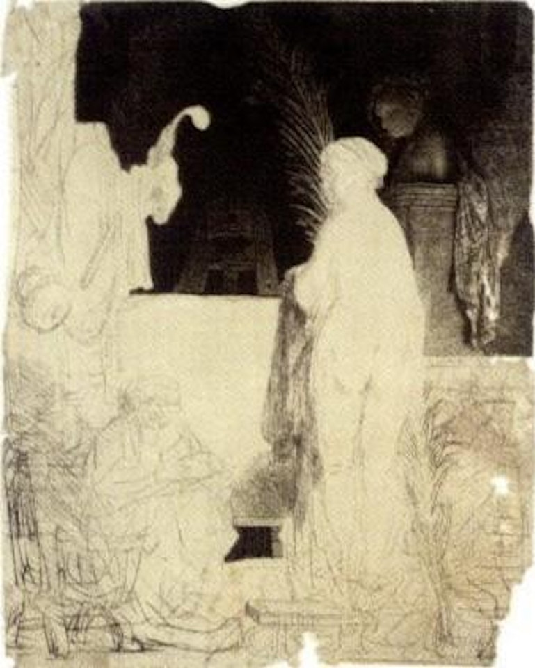 Artist drawing from the model by Attributed to Rembrandt Harmensz van Rijn