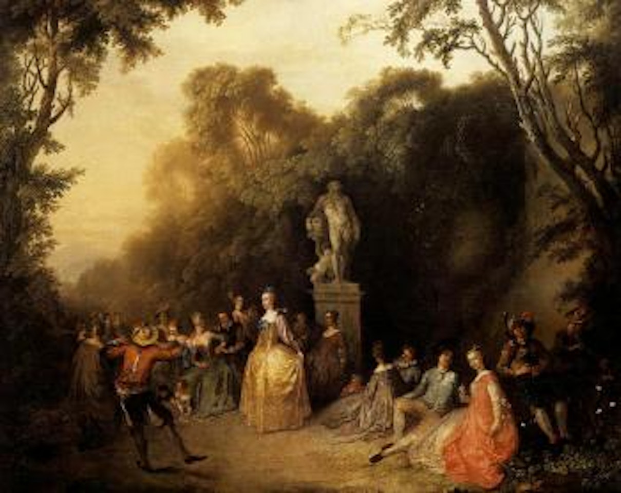 Dancing scene in garden by Christian Wilhelm Ernst Dietrich