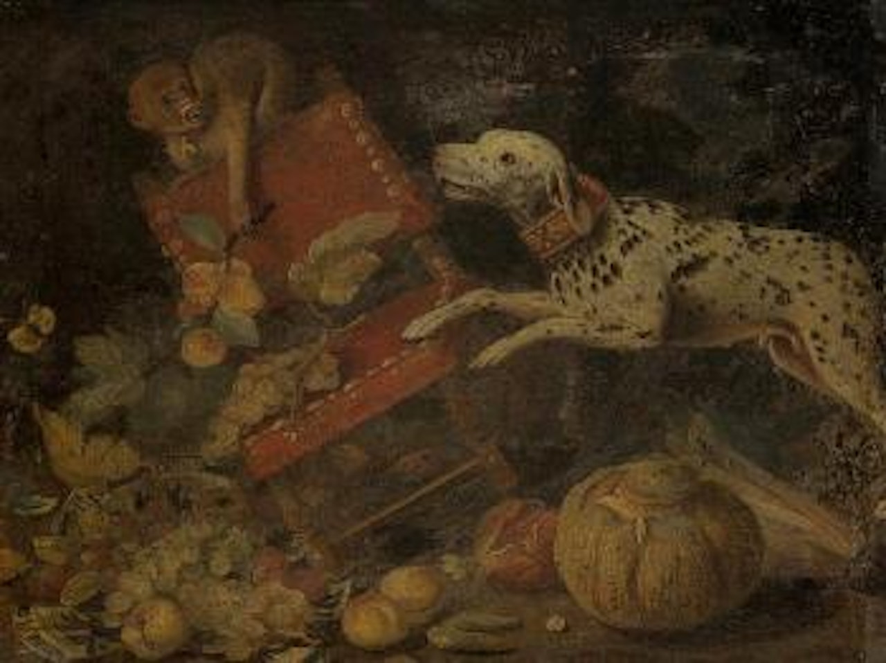 Sine narguant chien by Jan Van Kessel The Elder
