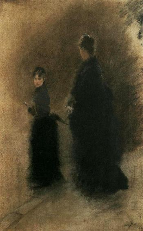 Figures in the park by Giuseppe de Nittis