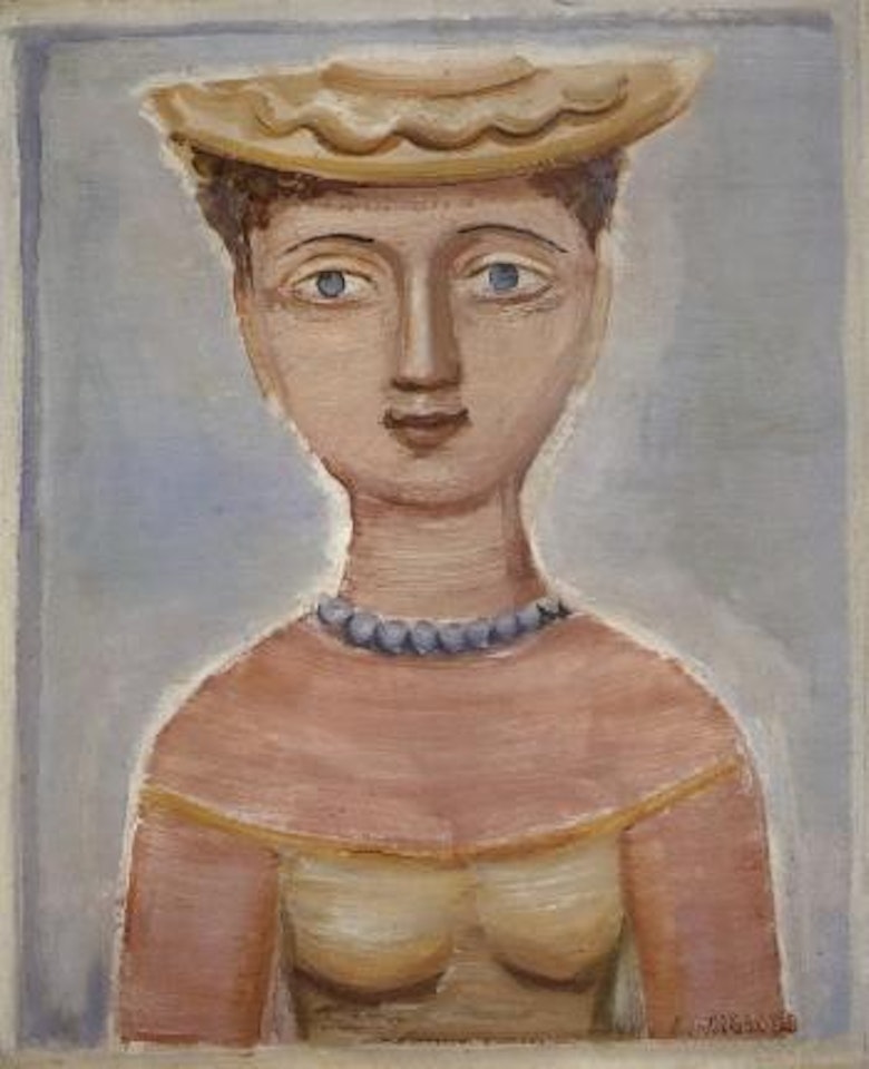 Woman weraing necklace by Massimo Campigli