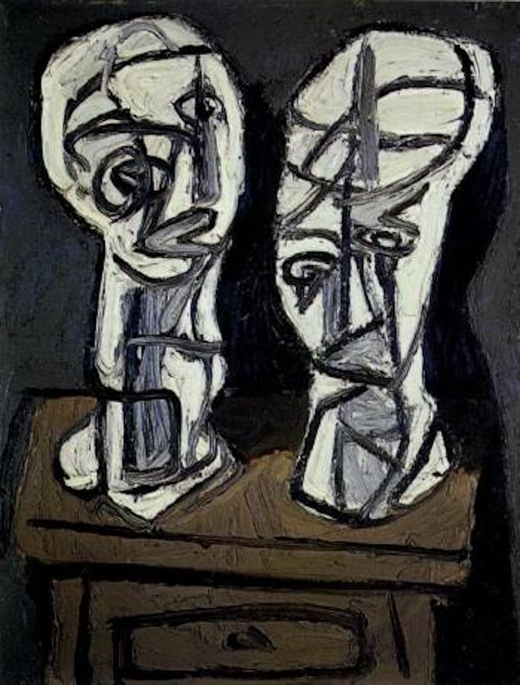Two heads by Ennio Morlotti