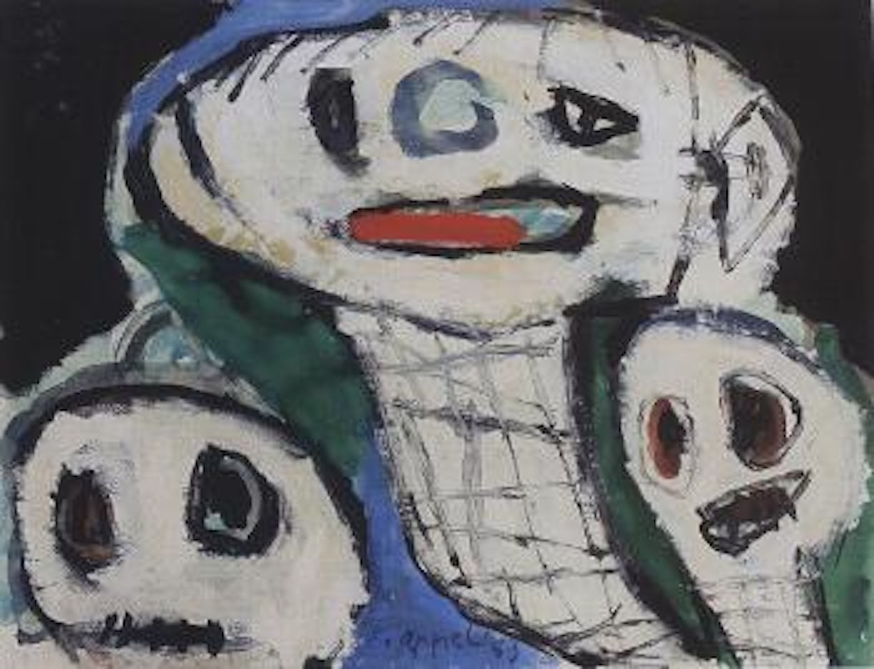 Three heads by Karel Appel