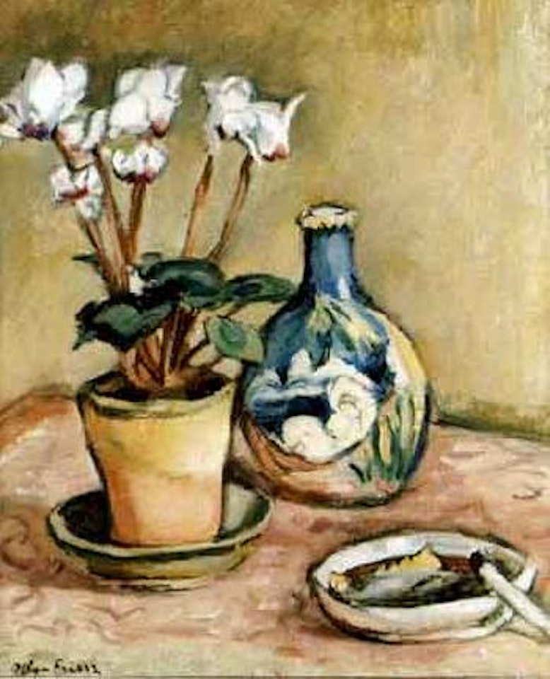 Still life with cyclamen by Othon Friesz