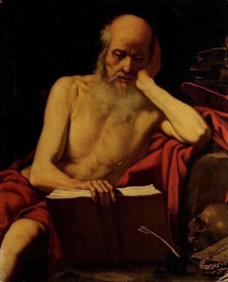 Saint Jerome, reading by Roman School