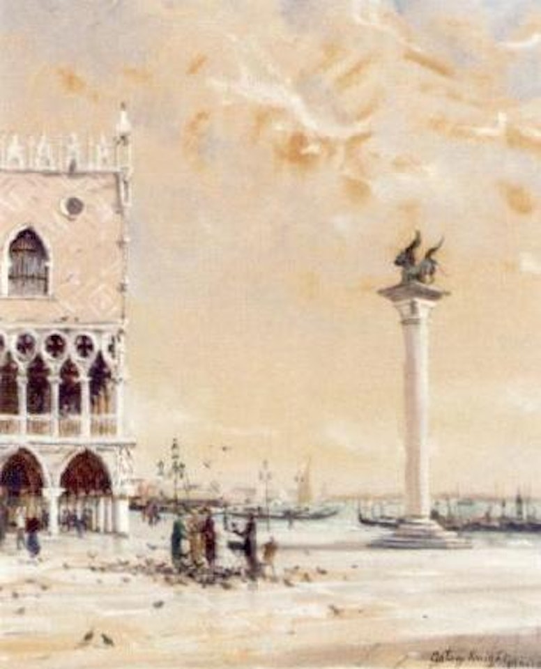 Lion of St Mark, Venice by Louis Aston Knight