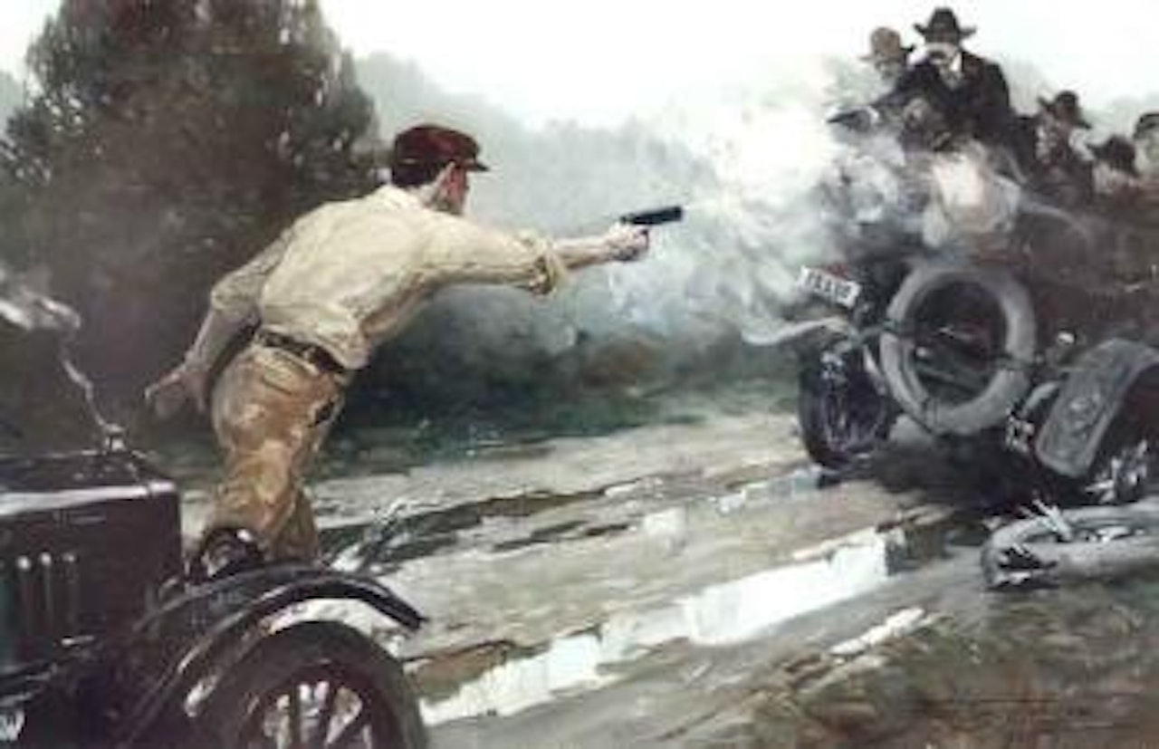 Exchange of gunfire by Frank Tenney Johnson