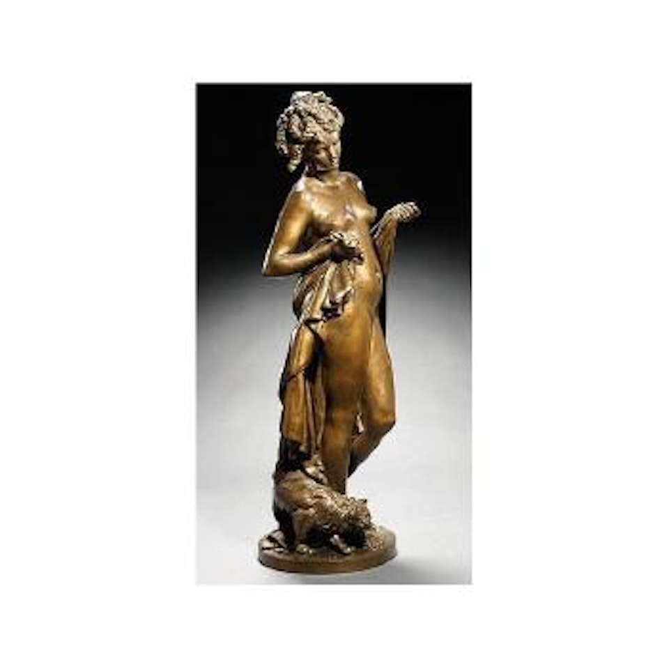 Woman with a cat by Albert-Ernest Carrier-Belleuse