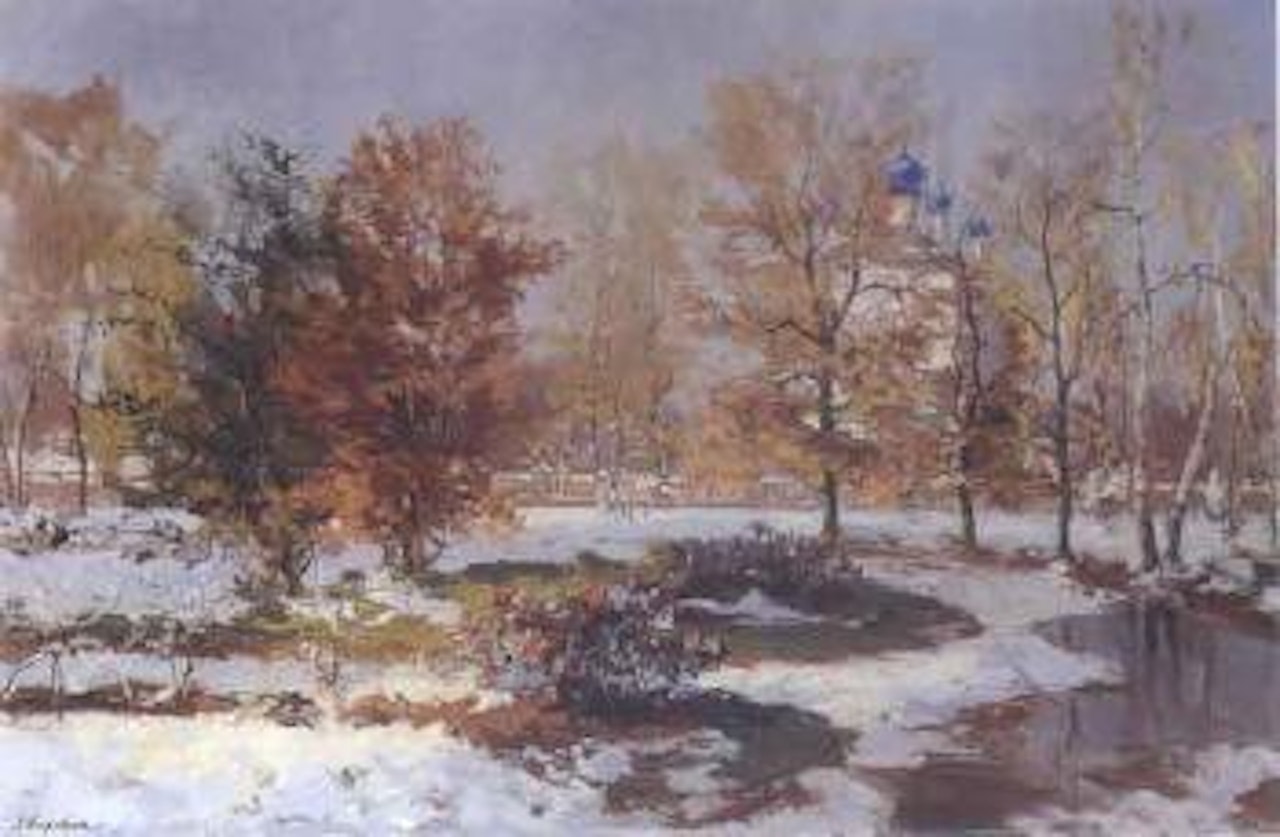 Eglise pres du parc by Georgij Aleksandrovic Lapschin