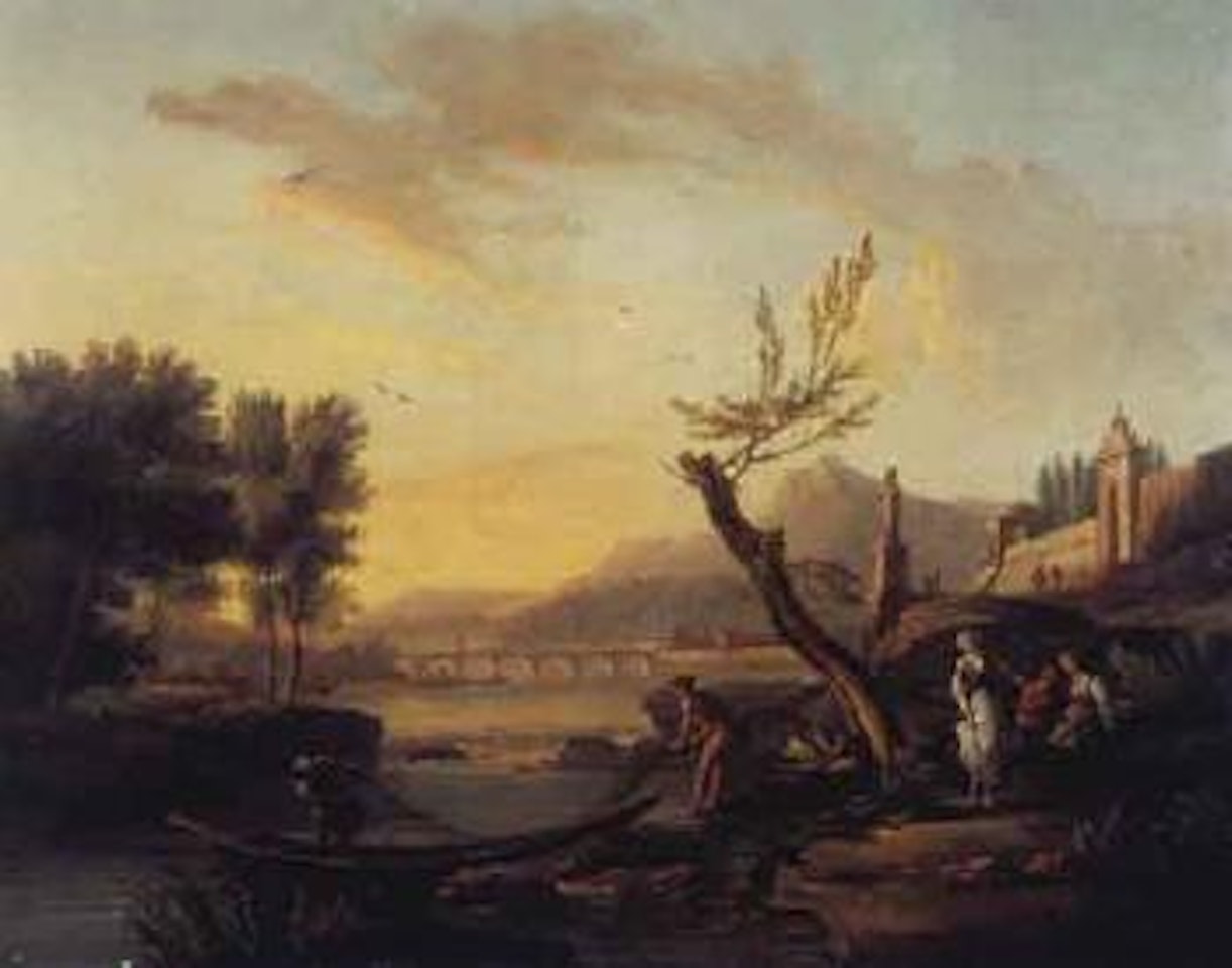 Landscape with figures by Neapolitan School