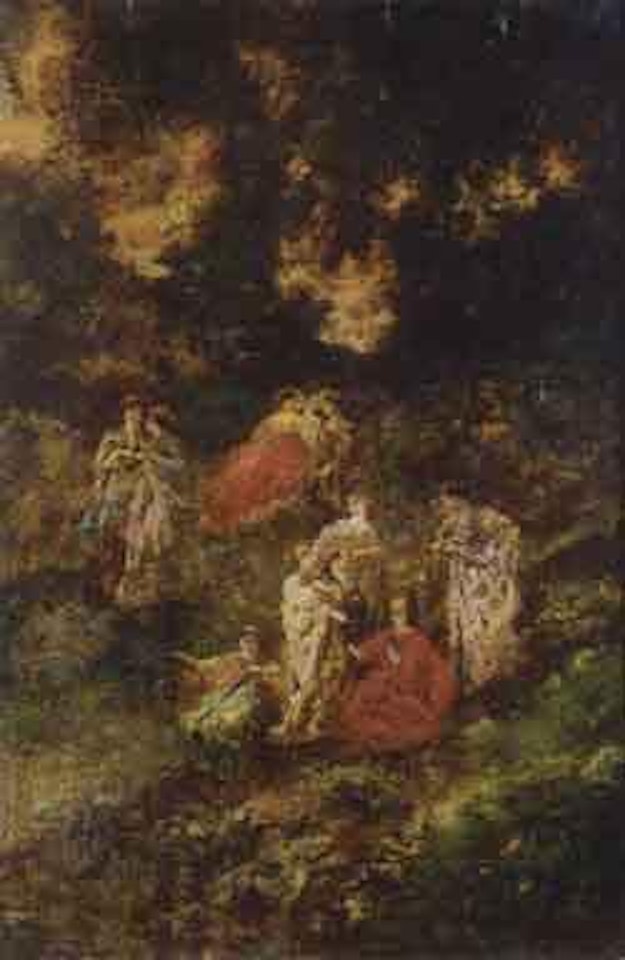 Figures conversant dans une foret by Adolphe Monticelli