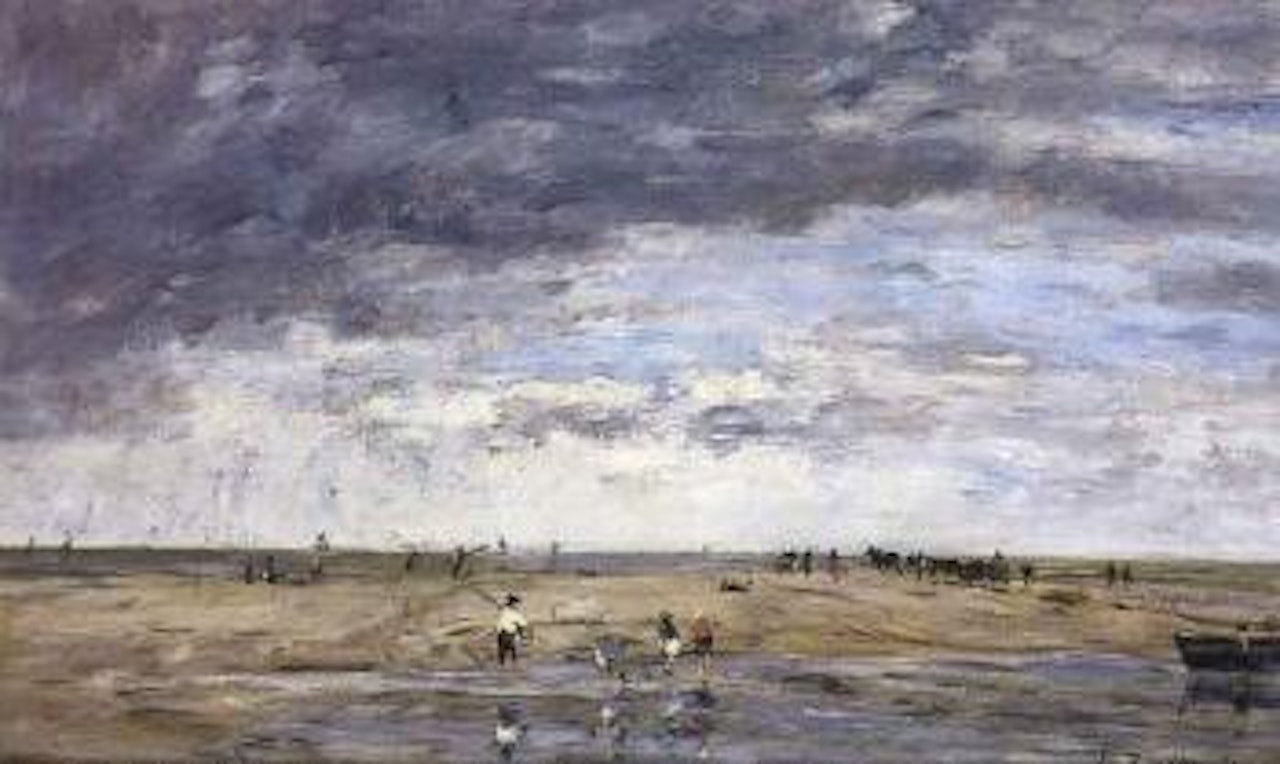 Maree basse, pecheurs by Eugène Boudin