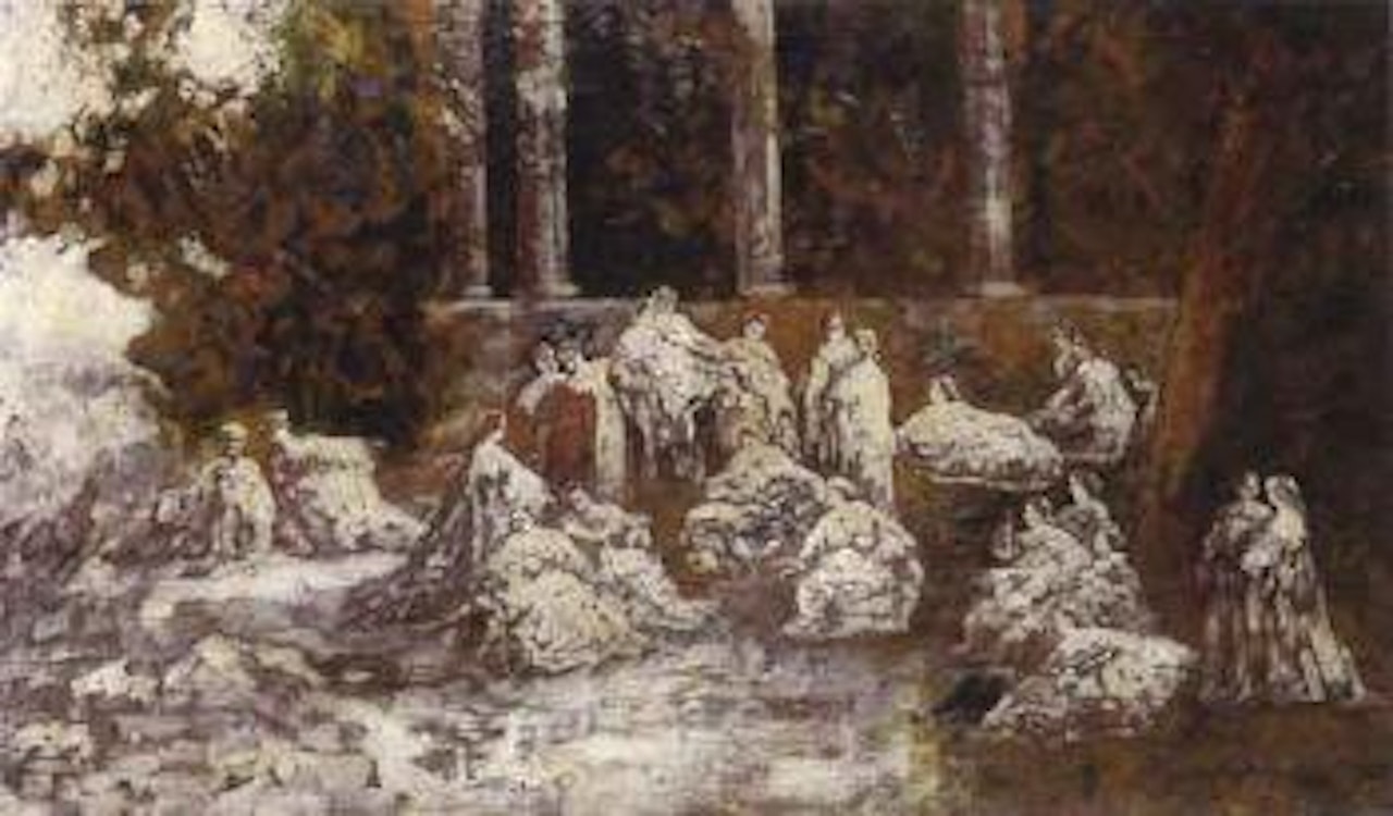 Assemblee dans une foret by Adolphe Monticelli