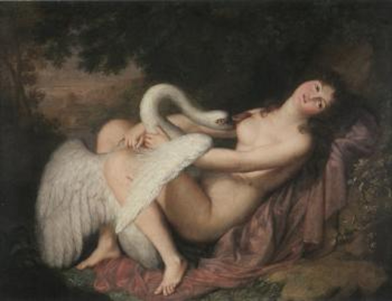 Leda and the swan by French School