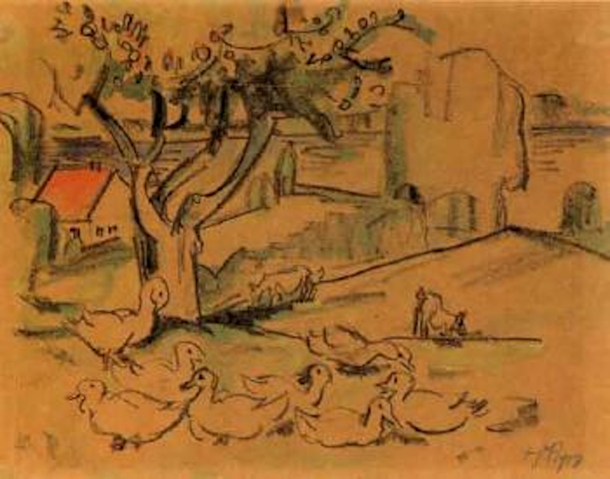 Landscape with ducks by Max Pechstein