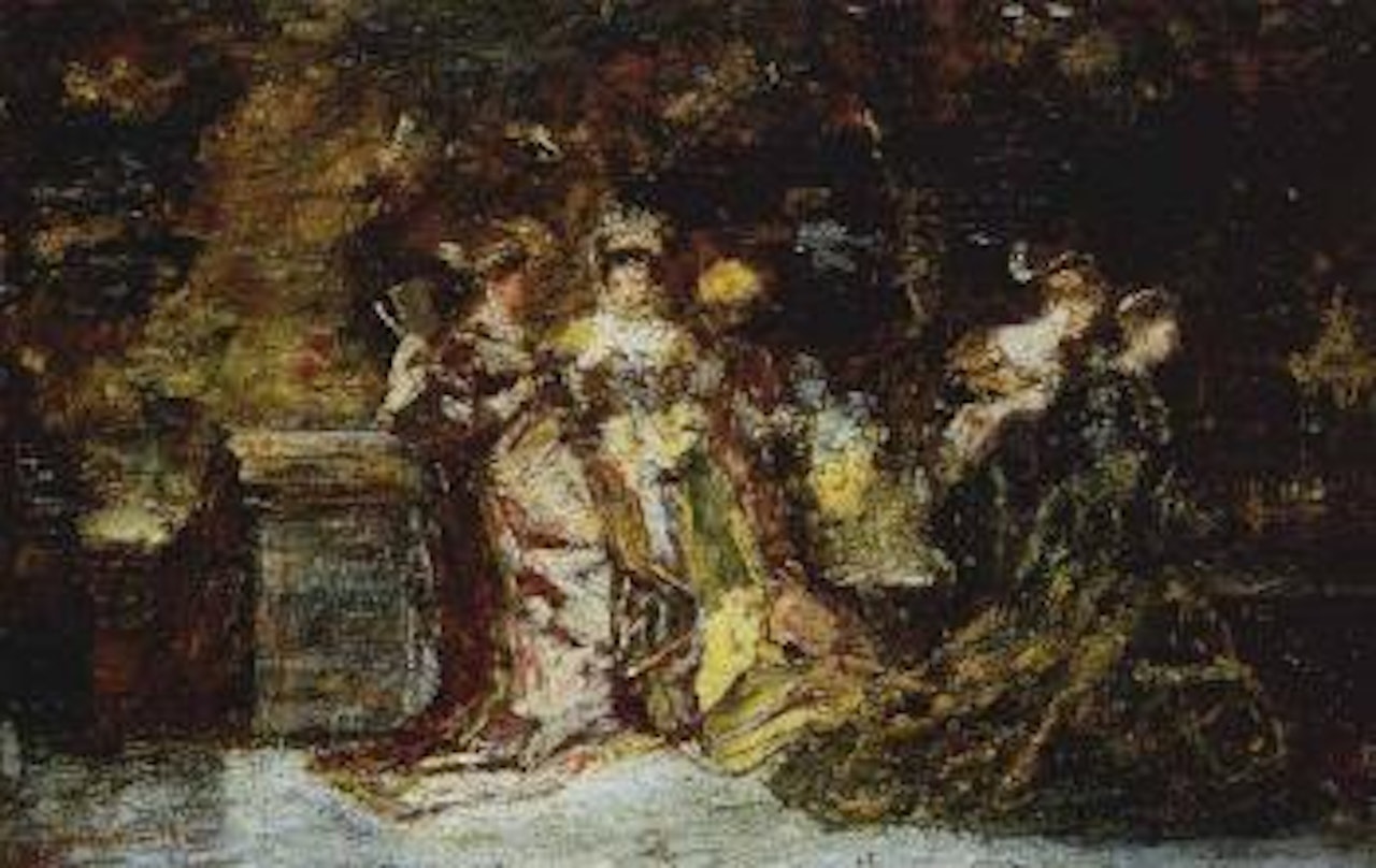 Women chatting by Adolphe Monticelli