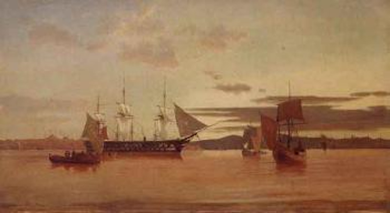 Vessels by The Gold Horn, entrance to Constantinople by Anton Melbye