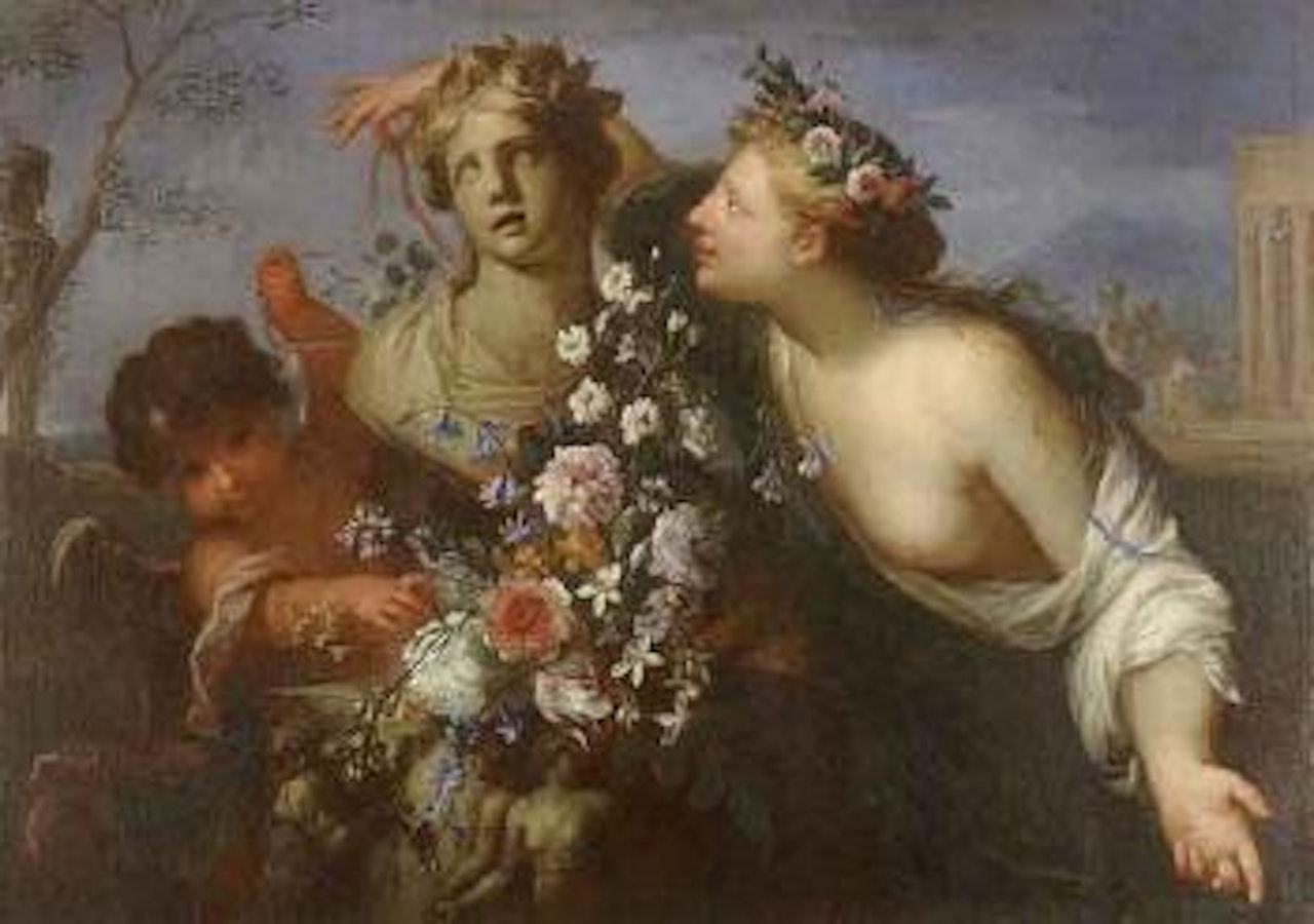 Offering to the bust of Flora by Carlo Maratta by Franz Werner von Tamm