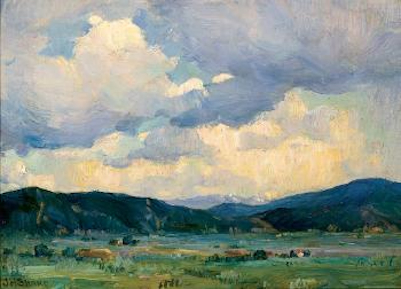 Taos Valley from my studio yard by Joseph Henry Sharp