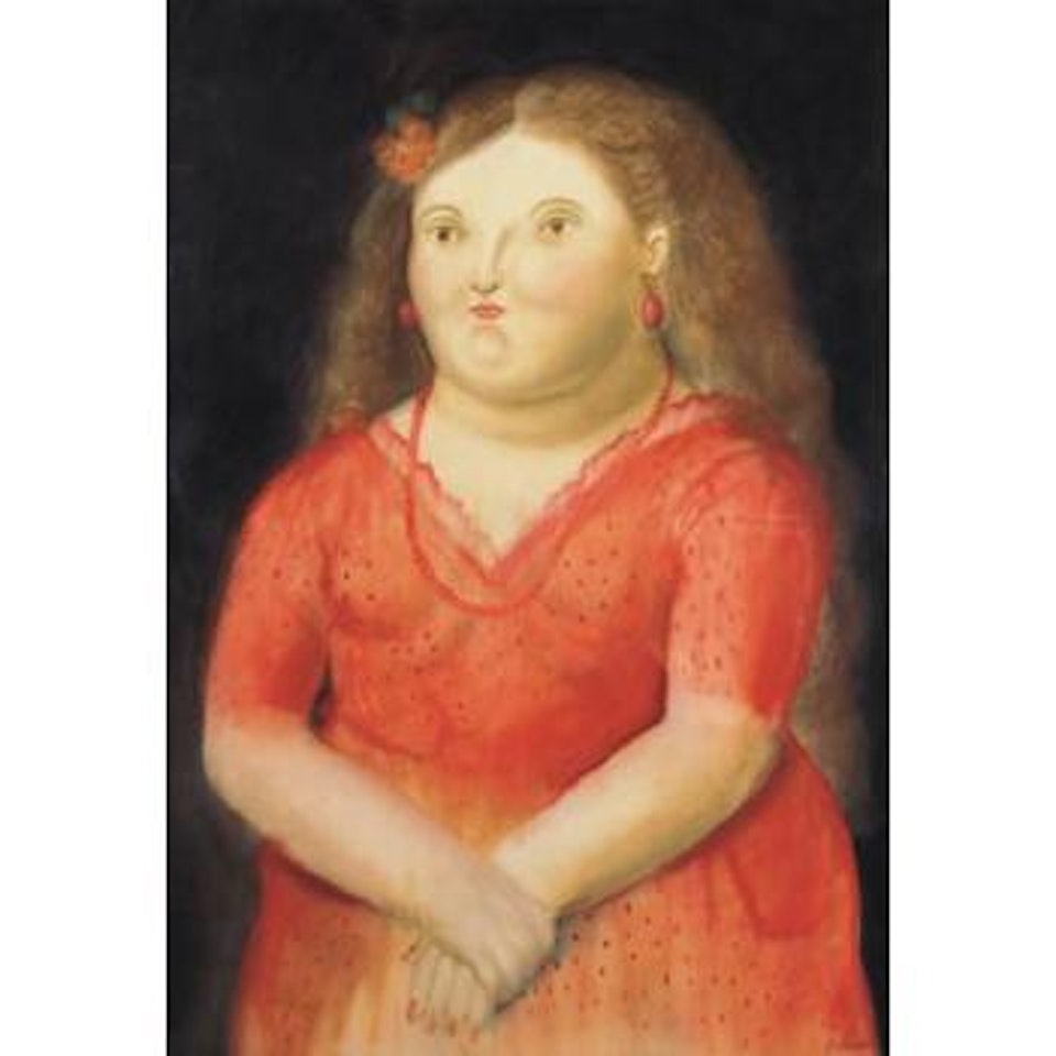 Woman in red by Fernando Botero
