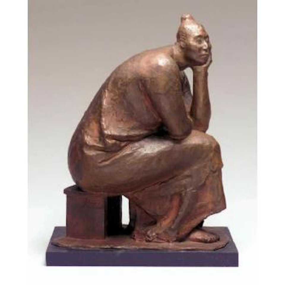 Evelia sitting by Francisco Zuñiga