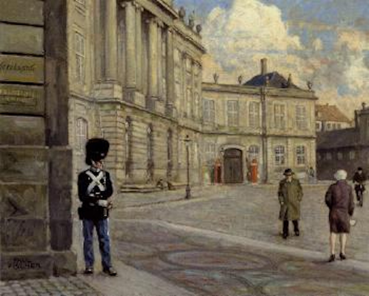 Guards at Amalienborg Palace by Paul Fischer
