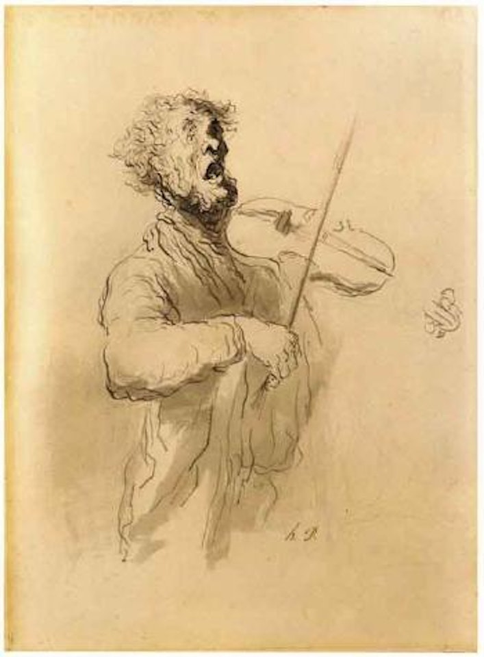 Violoniste chantant by Honoré Daumier