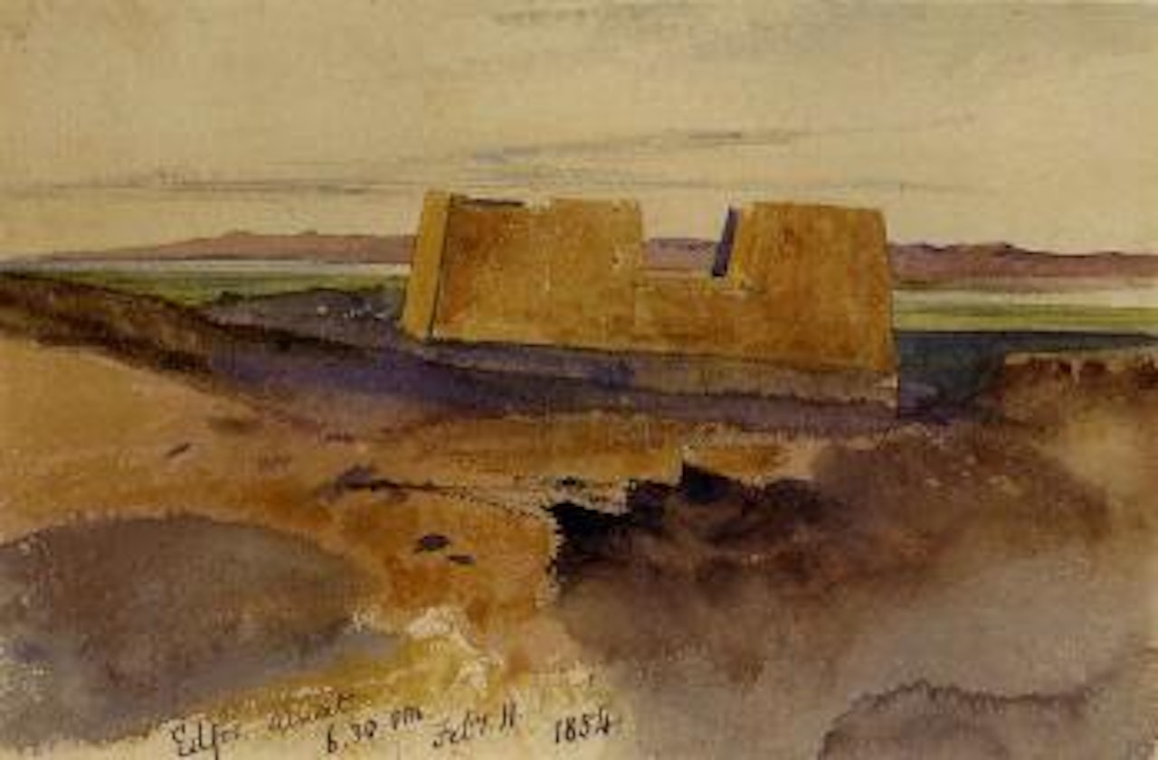 Edfu at sunset by Edward Lear