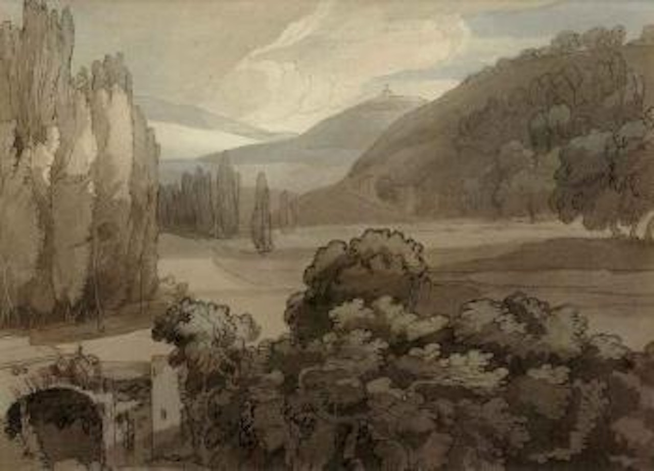 Looking towards Castello Madama, Italy by Francis Towne