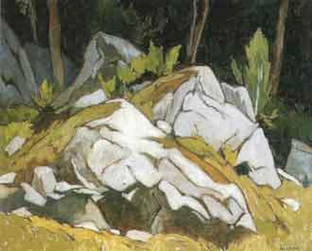 Sunlit outcropping by Alfred Joseph Casson