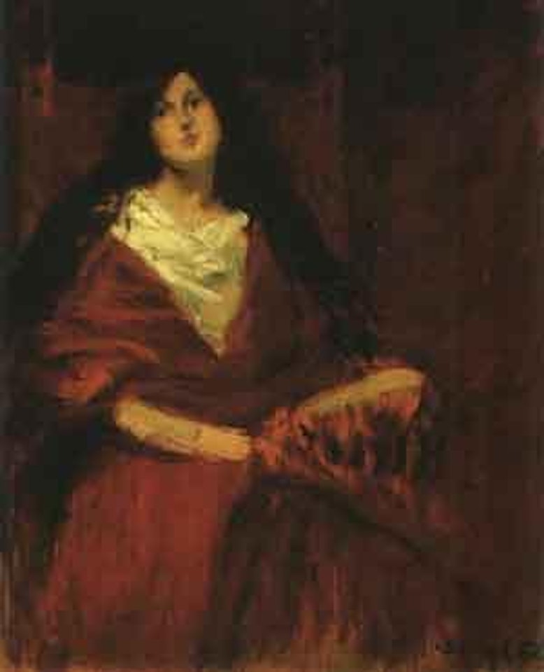 Woman in red by Marc-Aurele de Foy Suzor-Cote