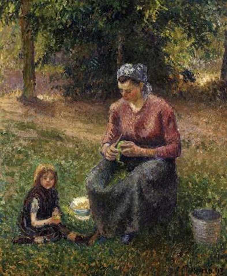 Paysanne et enfant, Eragny by Camille Pissarro