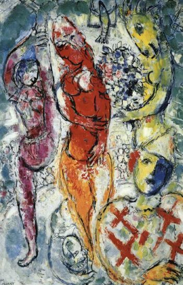 Trois acrobates by Marc Chagall