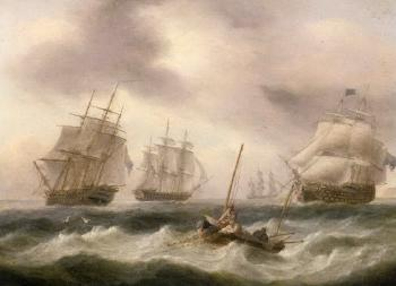 Hauling in the nets by Thomas Luny