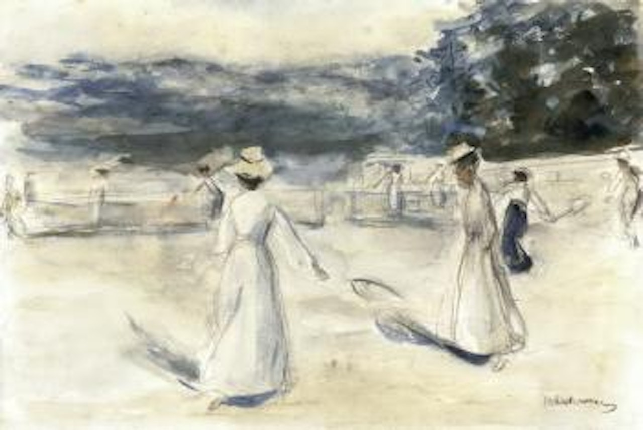Tennisspielernnen am meer by Max Liebermann
