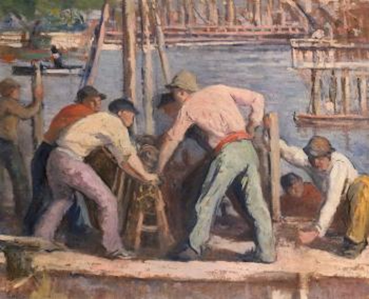 Paris, ouvriers et travailleurs sur les quais de la Seine by Maximilien Luce