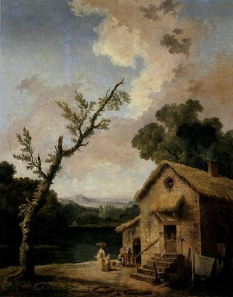 Maison pres du lac by Hubert Robert