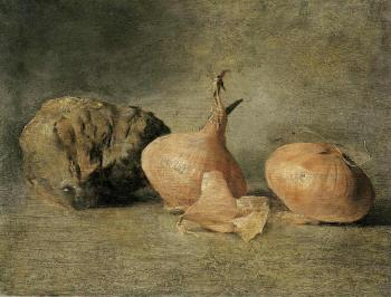Onions and a truffle by French School