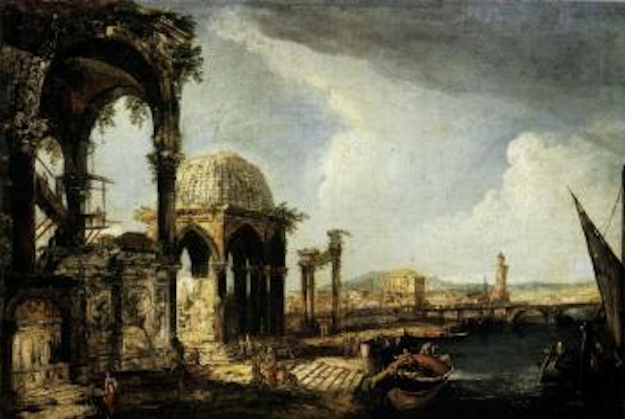 Architectural capriccio of a city by Michele Marieschi
