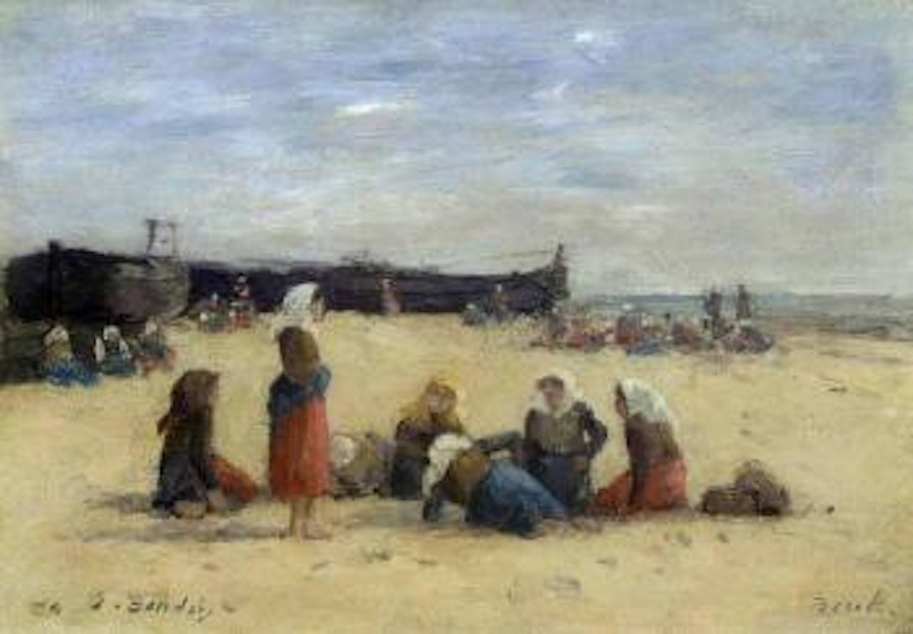 Berck, pecheuses sur la plage by Eugène Boudin