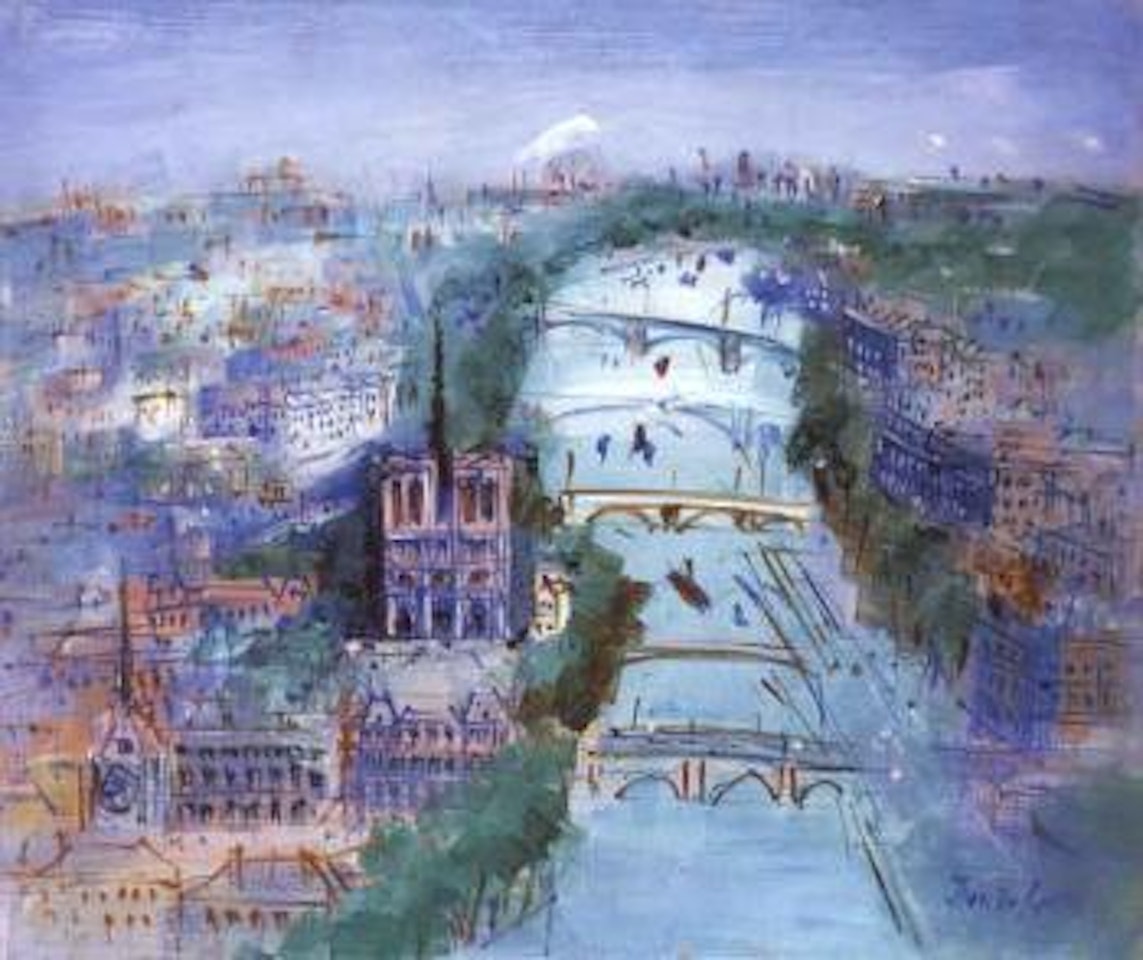 Paris, la Seine vers Notre-Dame by Jean Dufy