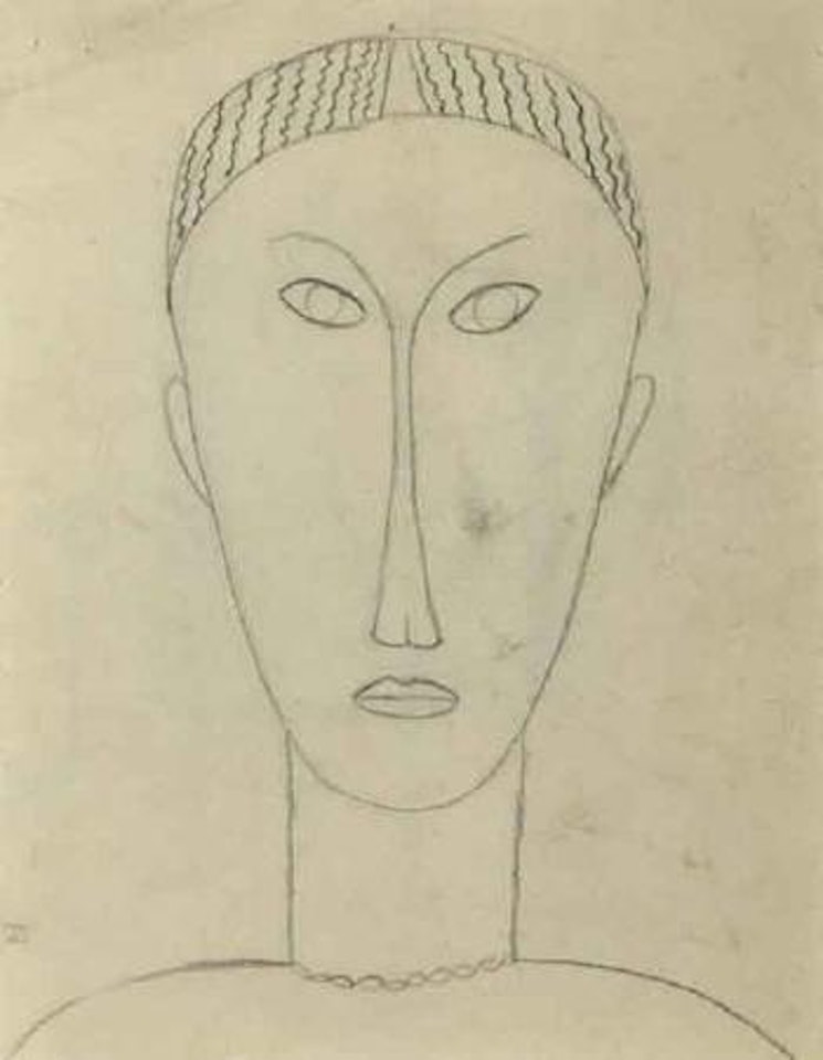Tete de face by Amedeo Modigliani