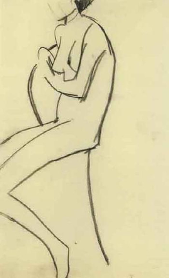 Nu assis sur une chaise by Amedeo Modigliani