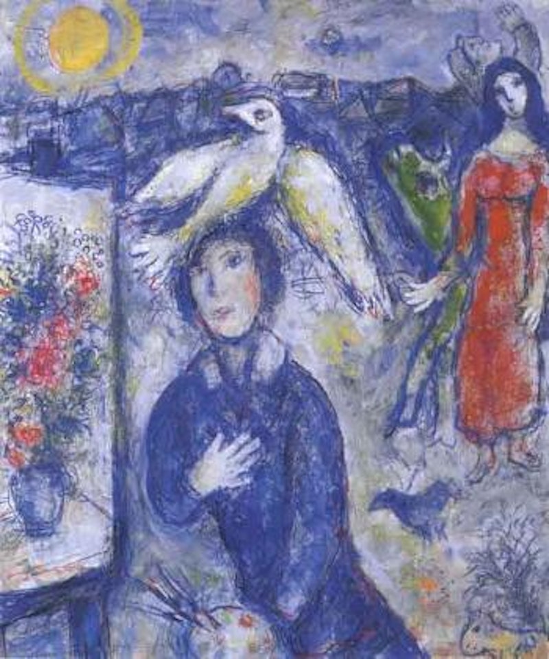 Peintre et oiseau by Marc Chagall