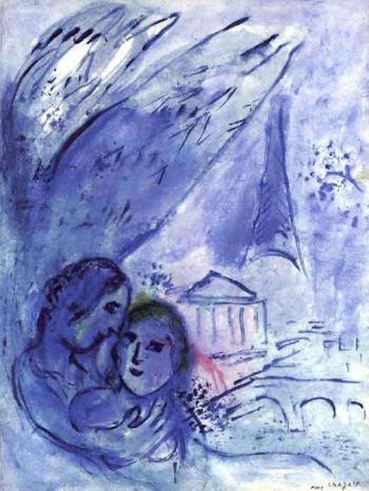 Amoureux a Paris by Marc Chagall