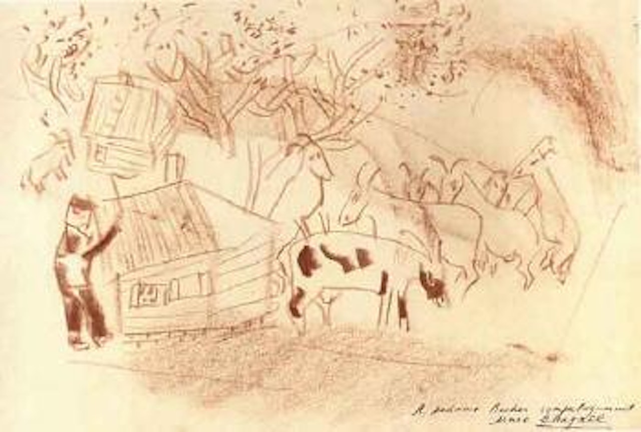 Scene de ferme by Marc Chagall