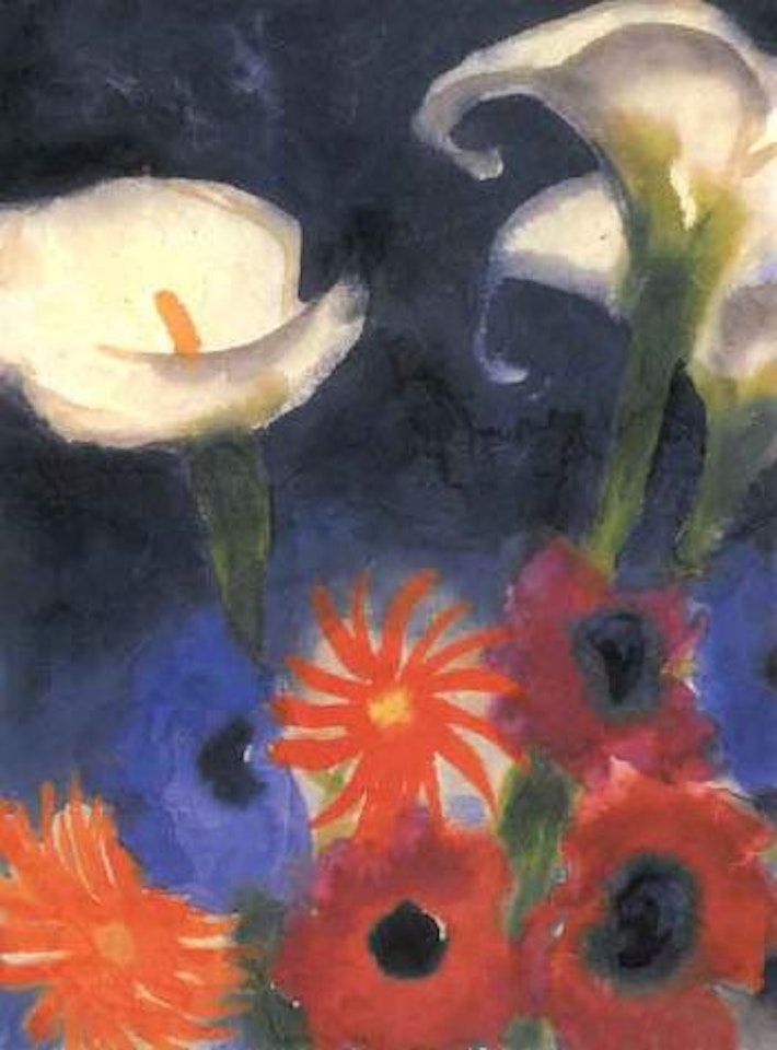 Calla, anemonen und gerbera by Emil Nolde