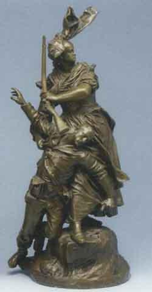 Quand meme - woman with wounded soldier by Marius Jean Antonin Mercie